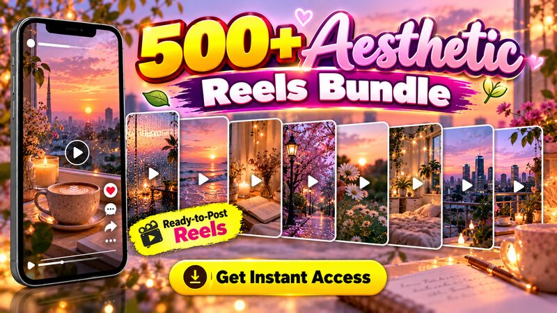 500+ Aesthetic Reels bundle cover