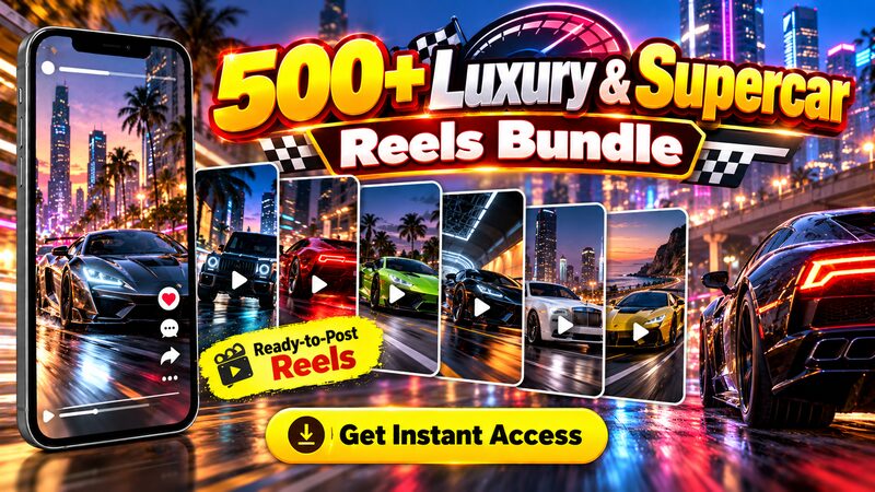 500+ Luxury & Supercar Reels bundle cover