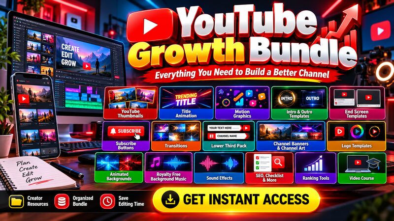 YouTube Growth Bundle – Thumbnails, SEO Tools & Motion Graphics cover